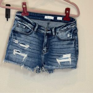 KanCan Dark Blue Ripped Jean Shorts size 27
